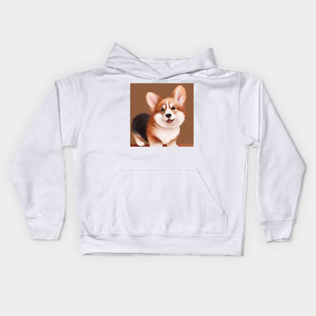 cute corgi puppy 4 Kids Hoodie by cutiepeaupies